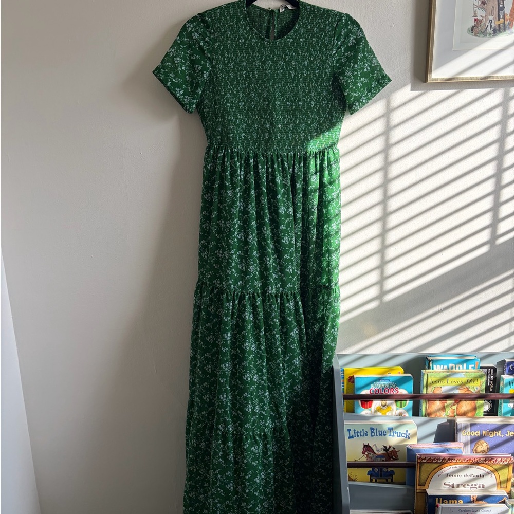Zara Green Floral Maxi Dress